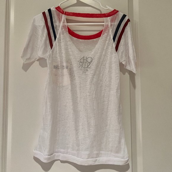 Chaser Burnout Tee with Sequin England Pocket Detail & Upper Back Cut Out - Picture 2 of 4